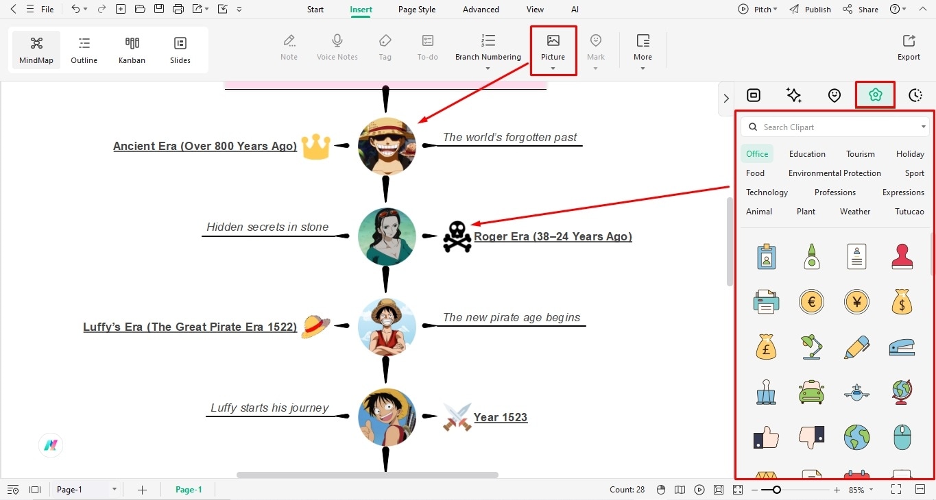 create a timeline on edrawmind