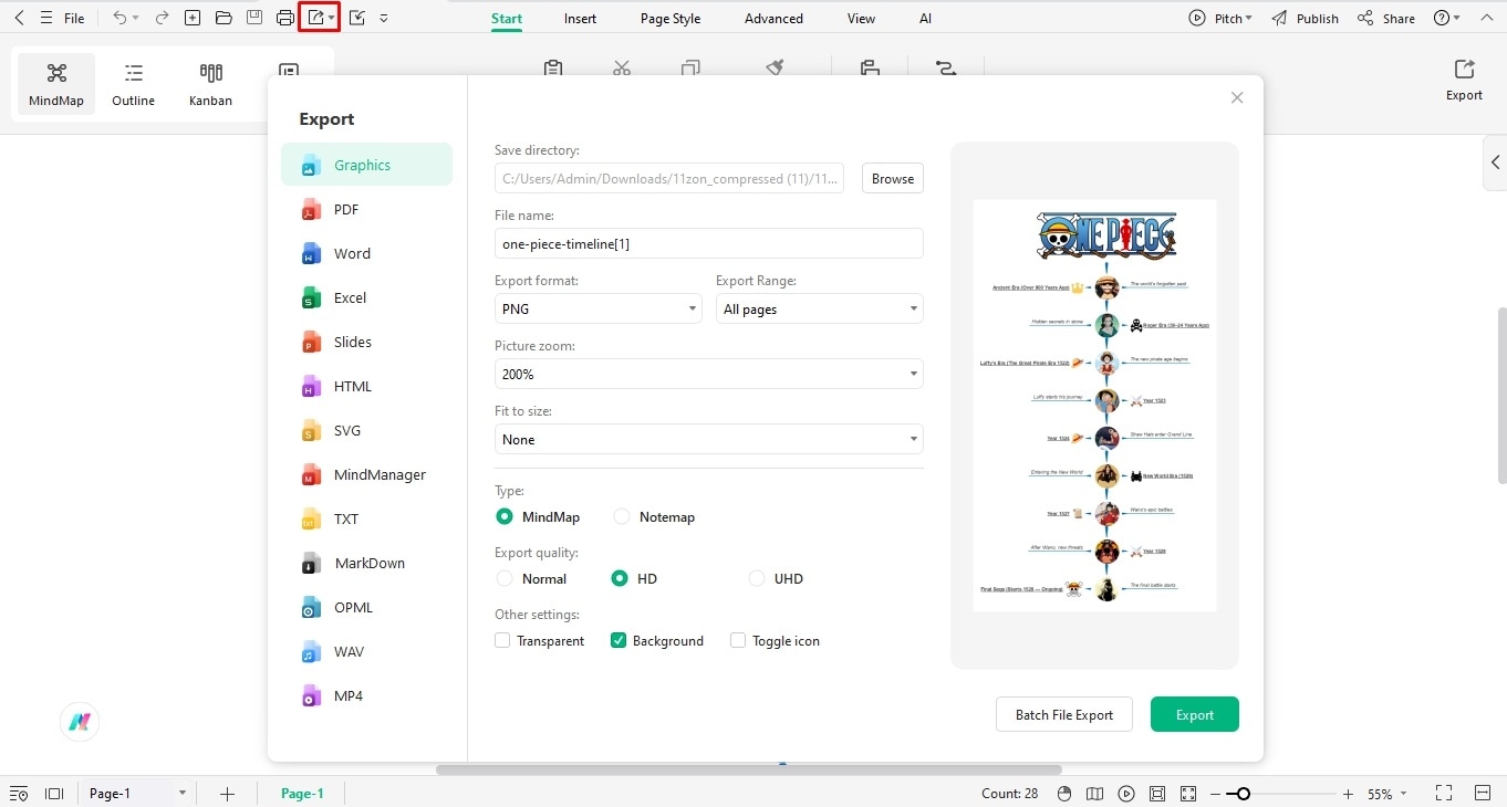 create a timeline on edrawmind