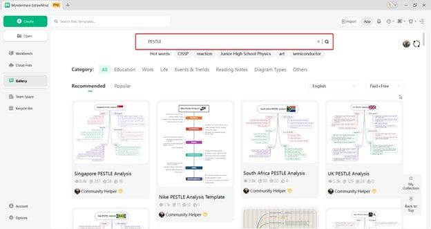 EdrawMind Search - PESTLE Analysis Templates