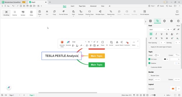 EdrawMind Canvas - Edit Main Idea Node