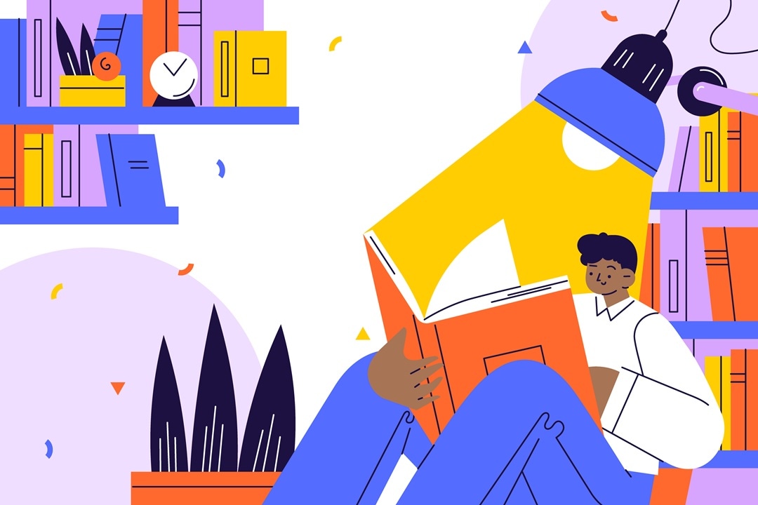 read a book illustration