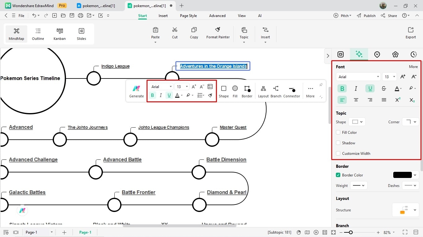 create a timeline on edrawmind