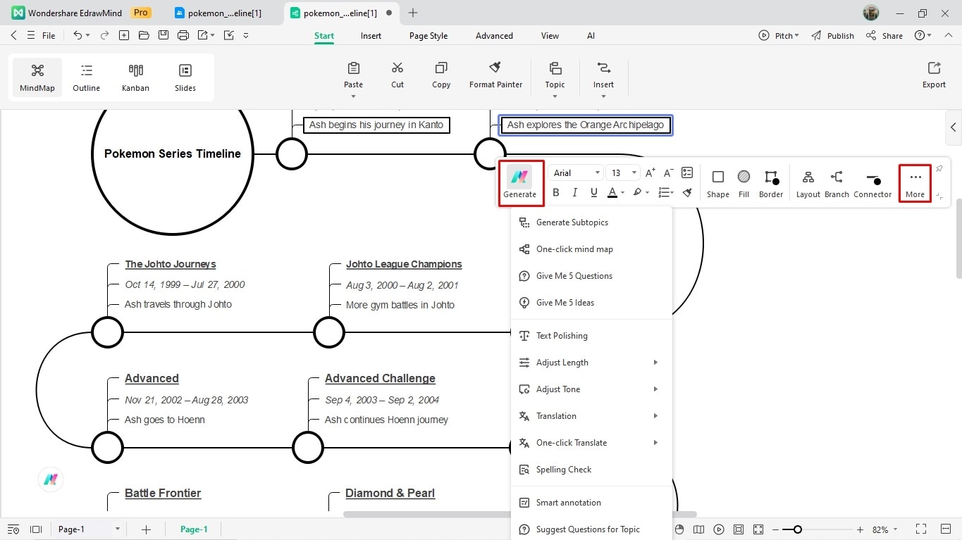 create a timeline on edrawmind