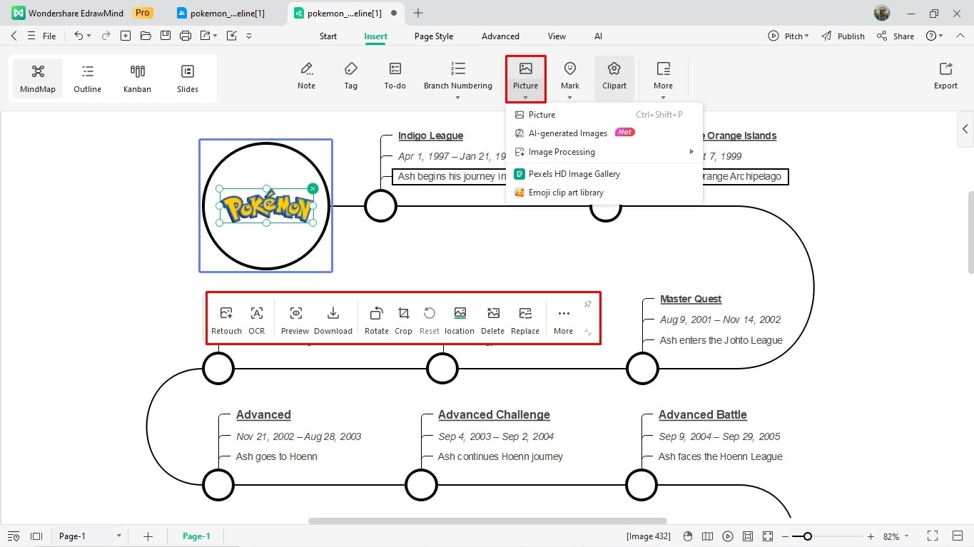 create a timeline on edrawmind