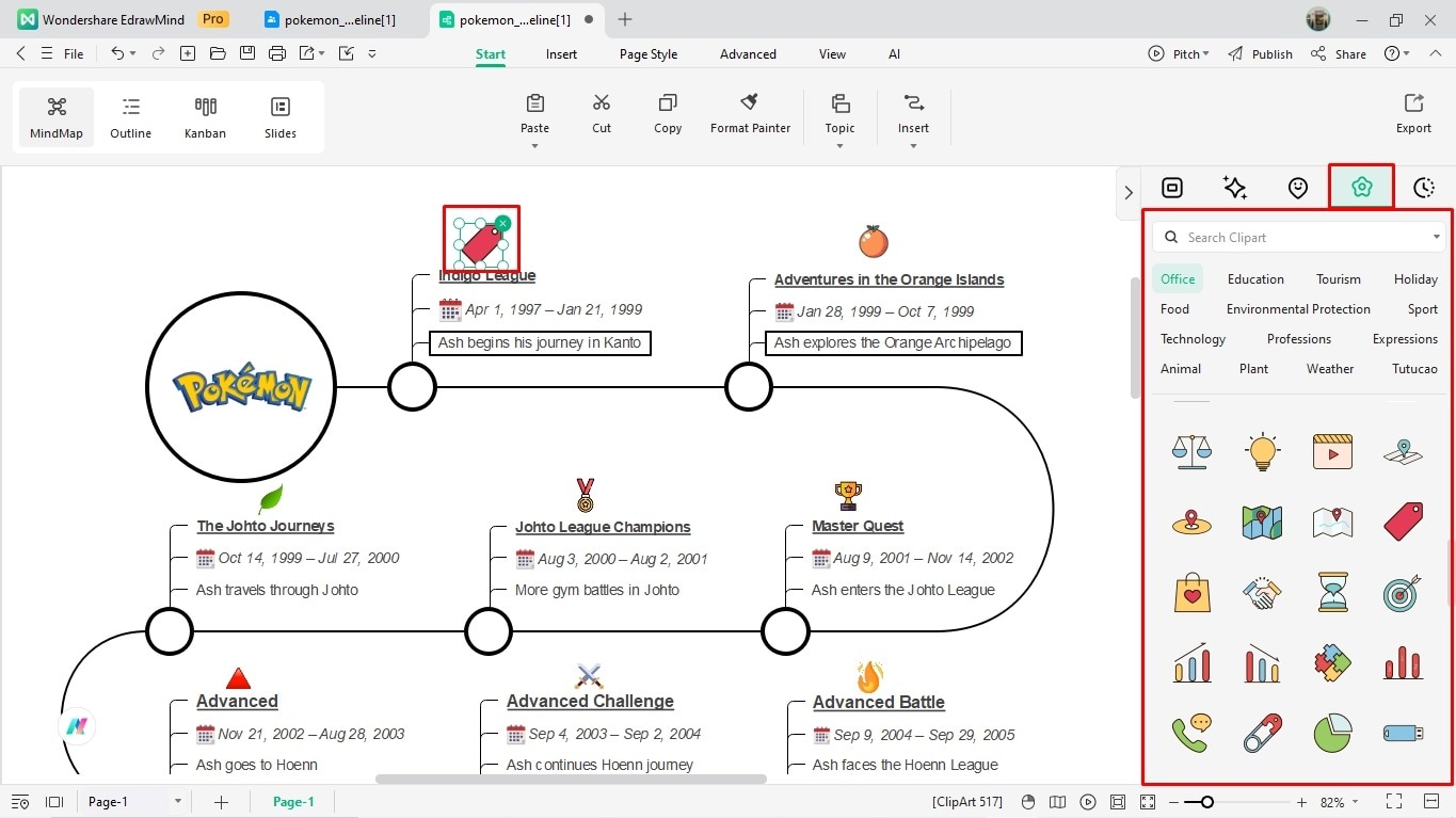 create a timeline on edrawmind