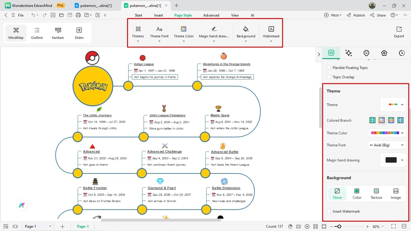 create a timeline on edrawmind