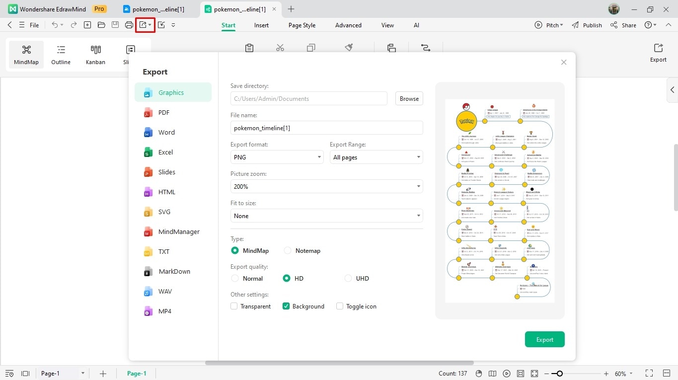 create a timeline on edrawmind