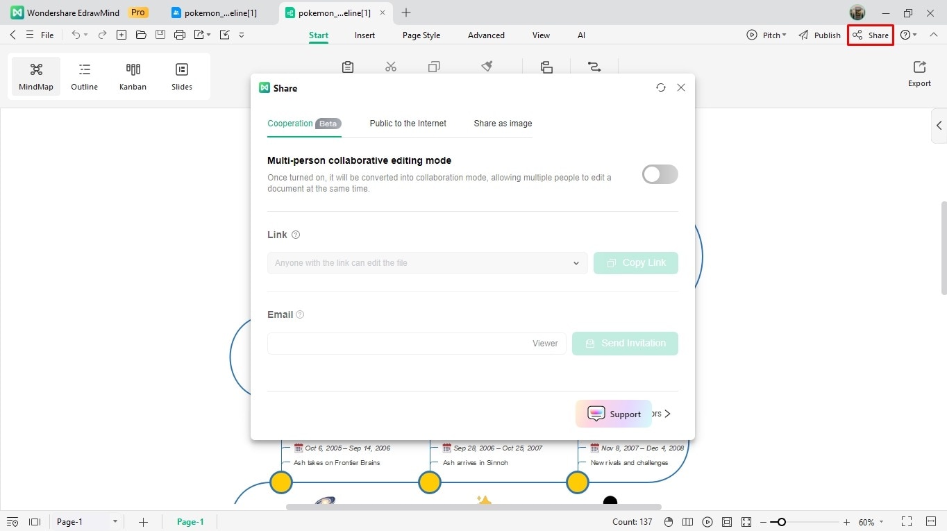 create a timeline on edrawmind