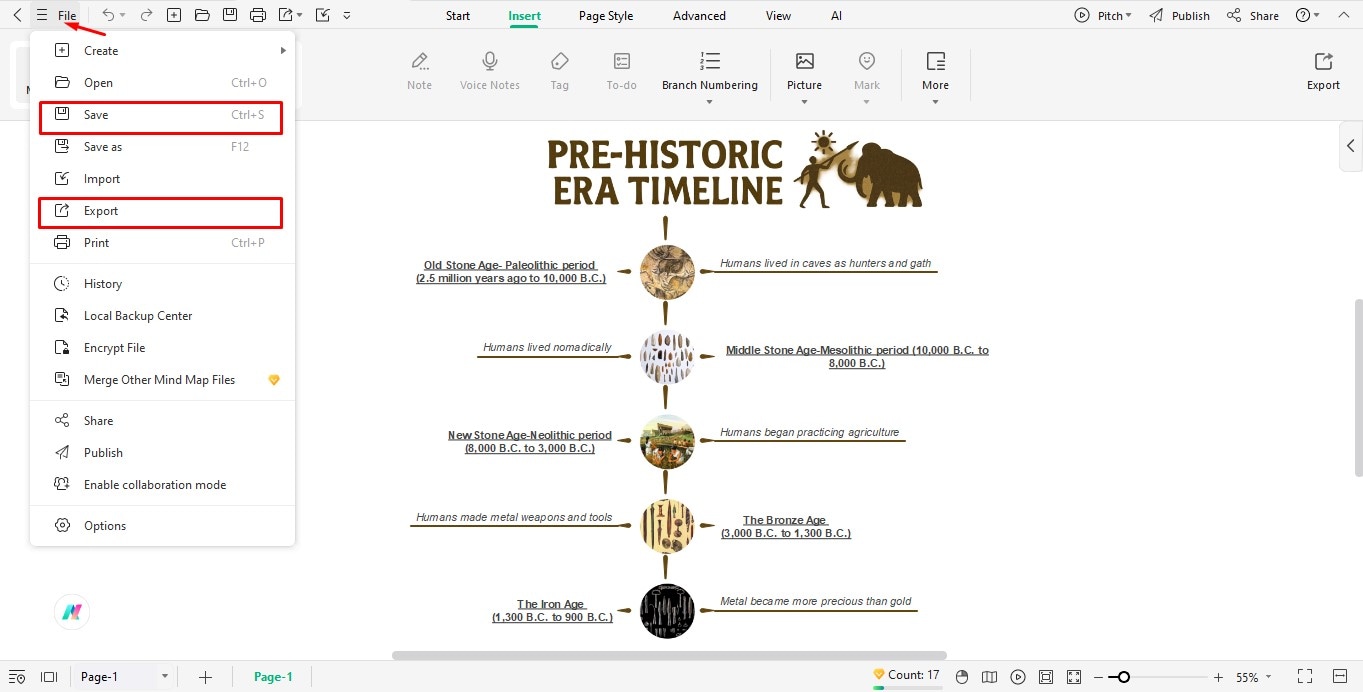export prehistoric era timeline