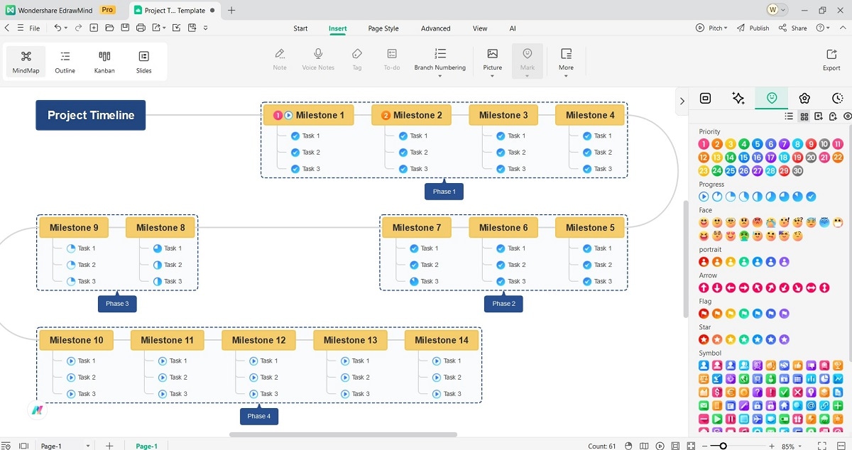 customizing-project-timeline-adding priorities and dates