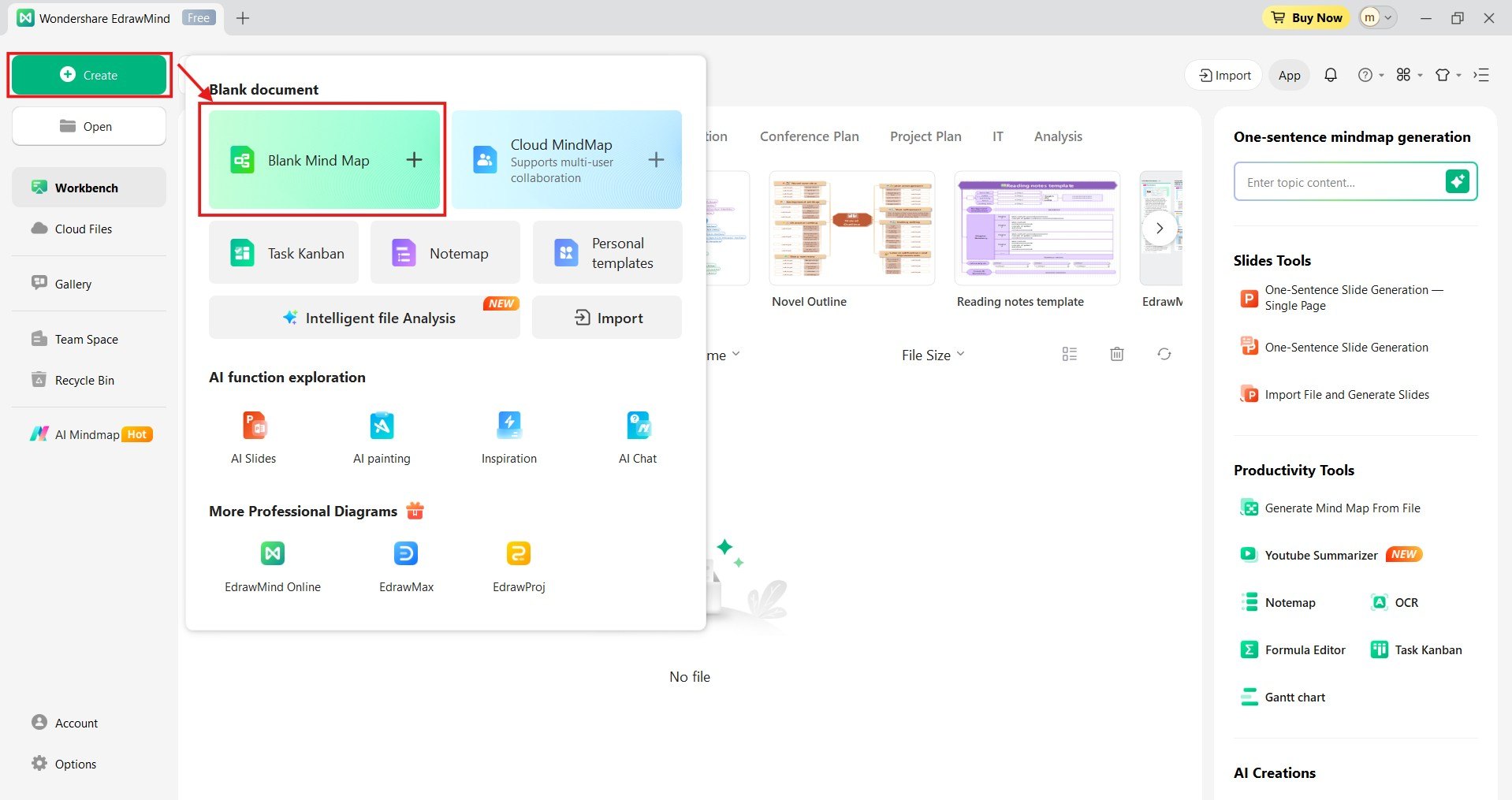 creating a mind map from scratch
