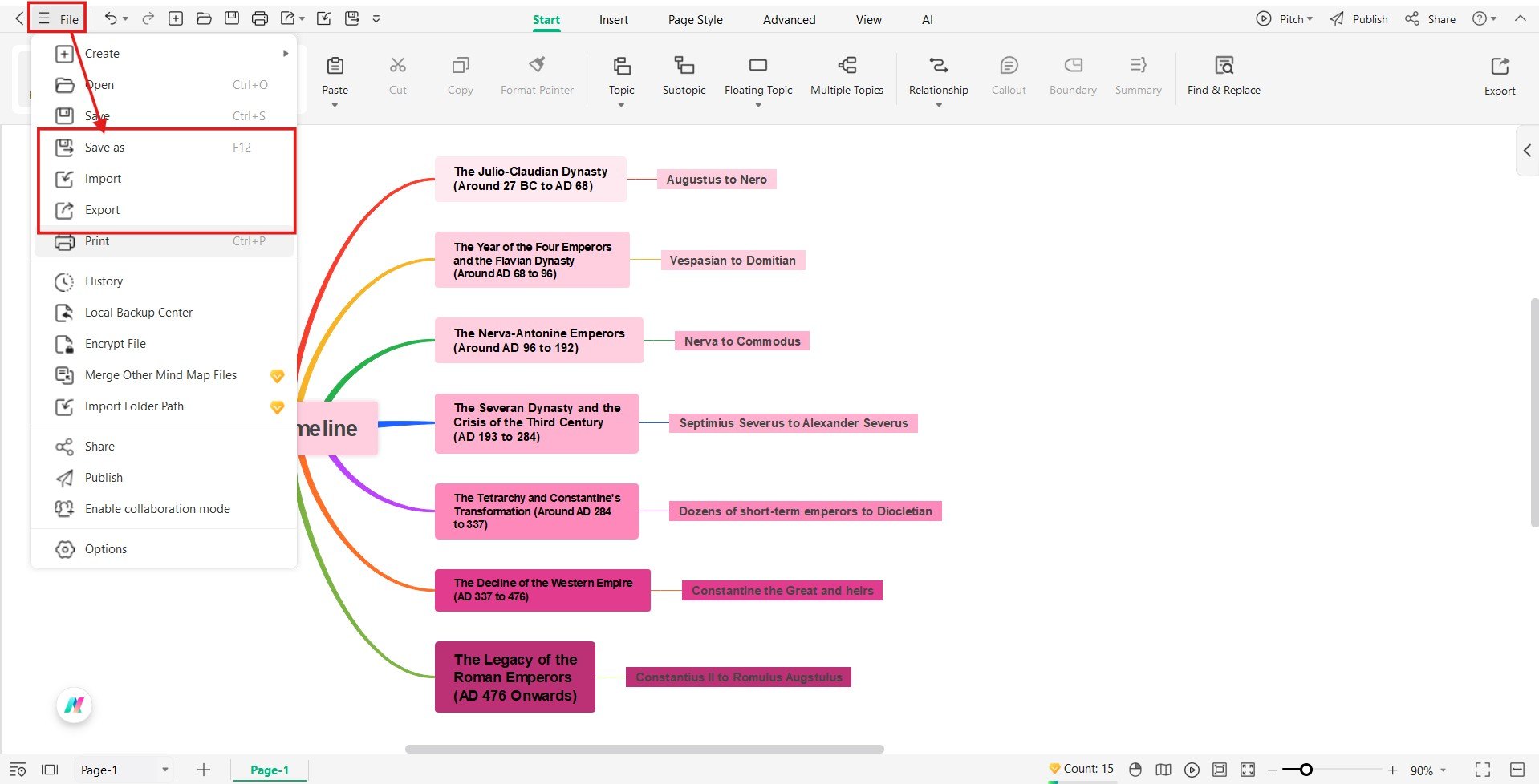 saving and exporting the file