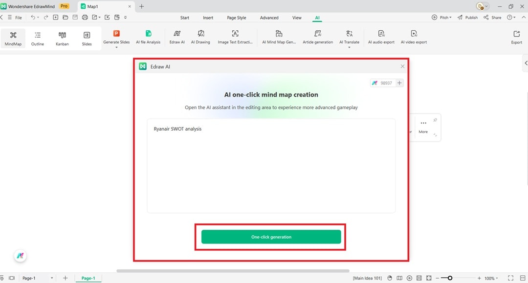 typing the - input