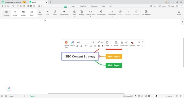 edrawmind edit main idea-node