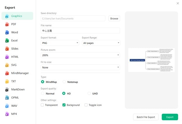 edrawmind export tools-sharing
