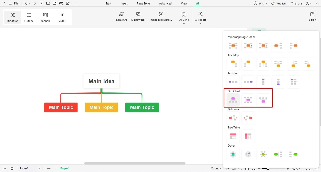 make an organizational chart from scratch