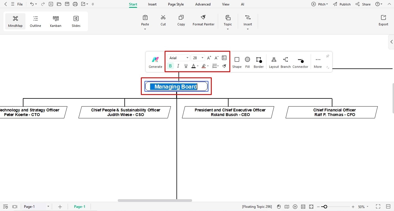 make an organizational chart from scratch
