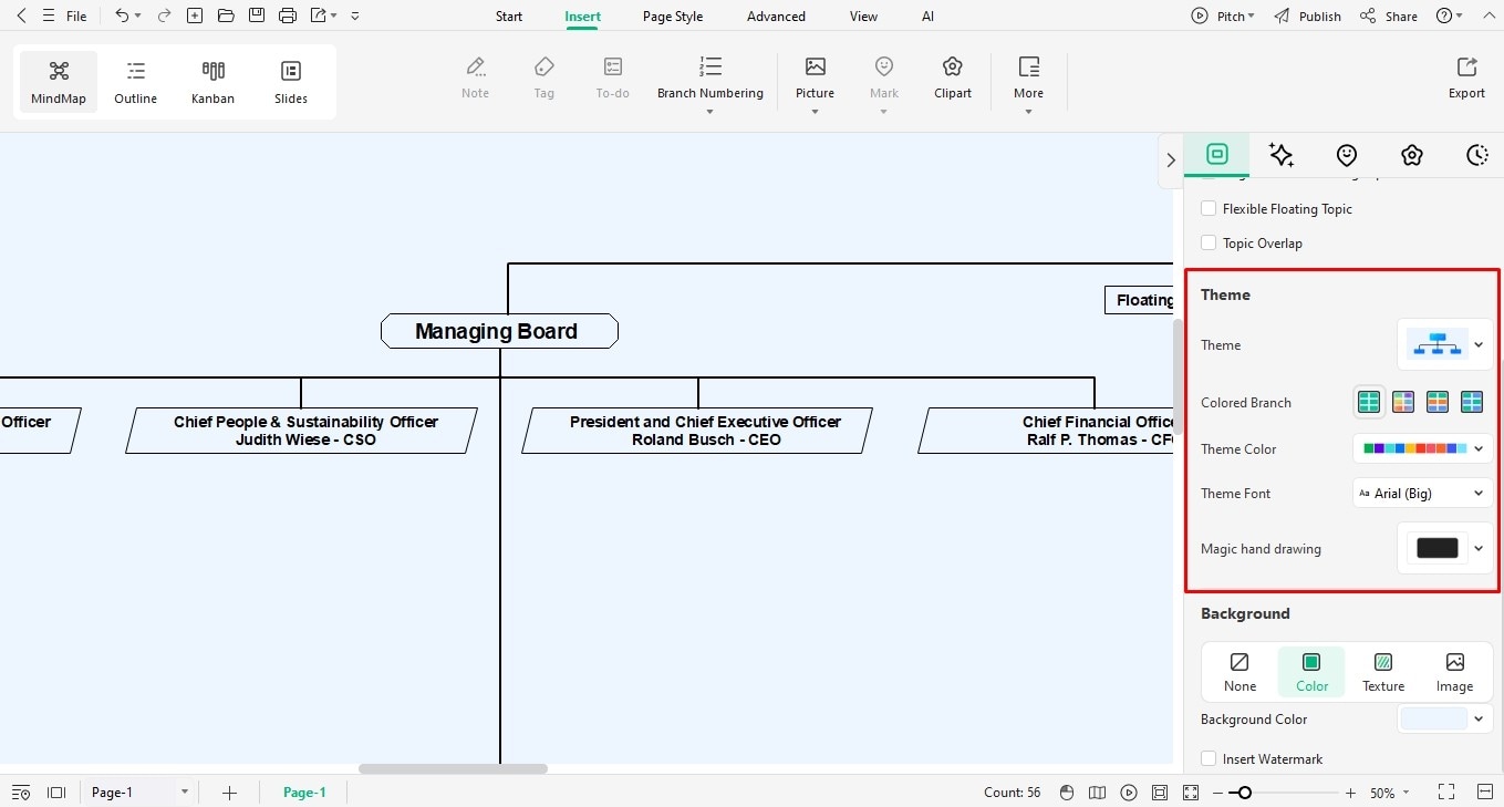 make an organizational chart from scratch