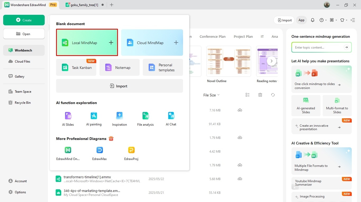 create a family tree on edrawmind