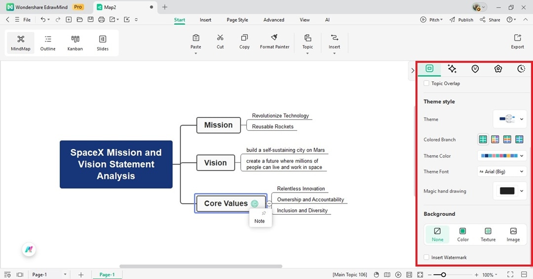 edrawmind customize mind map-theme style
