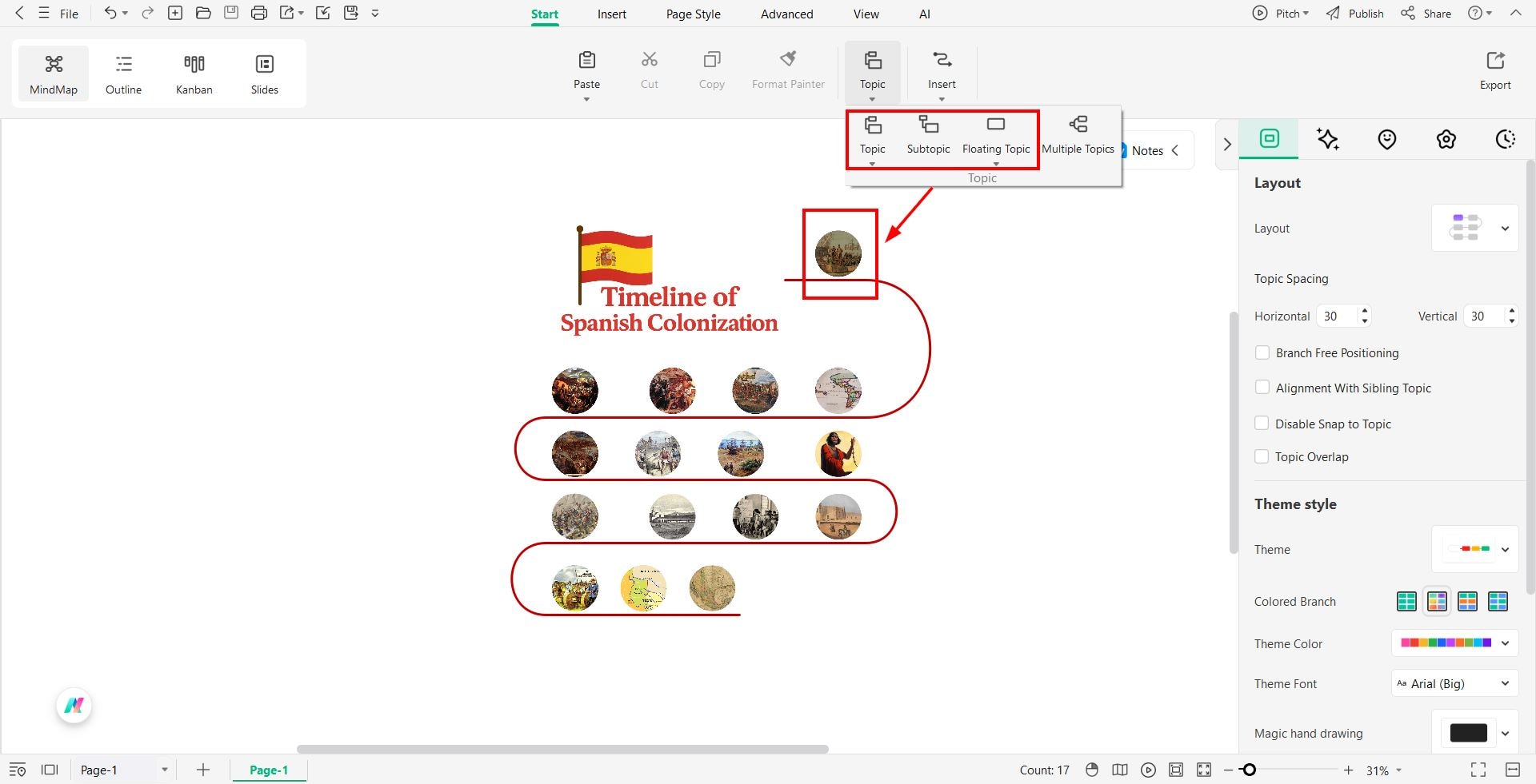 EdrawMind - add events