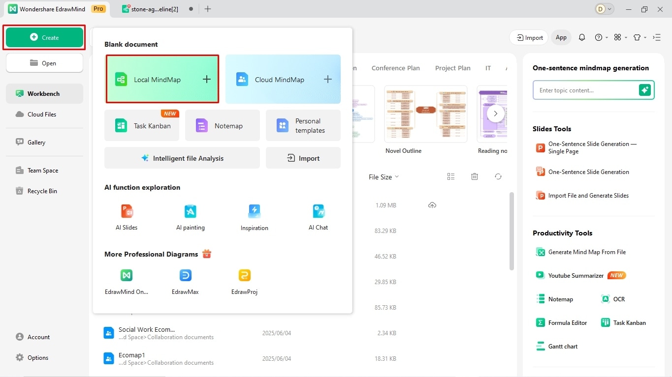 create a timeline with edrawmind