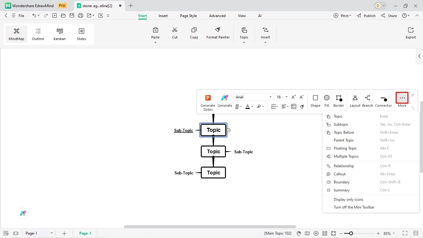 create a timeline with edrawmind
