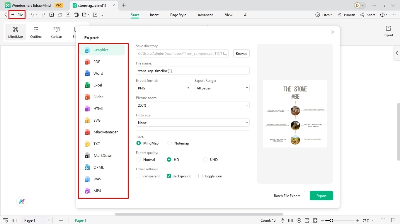create a timeline with edrawmind