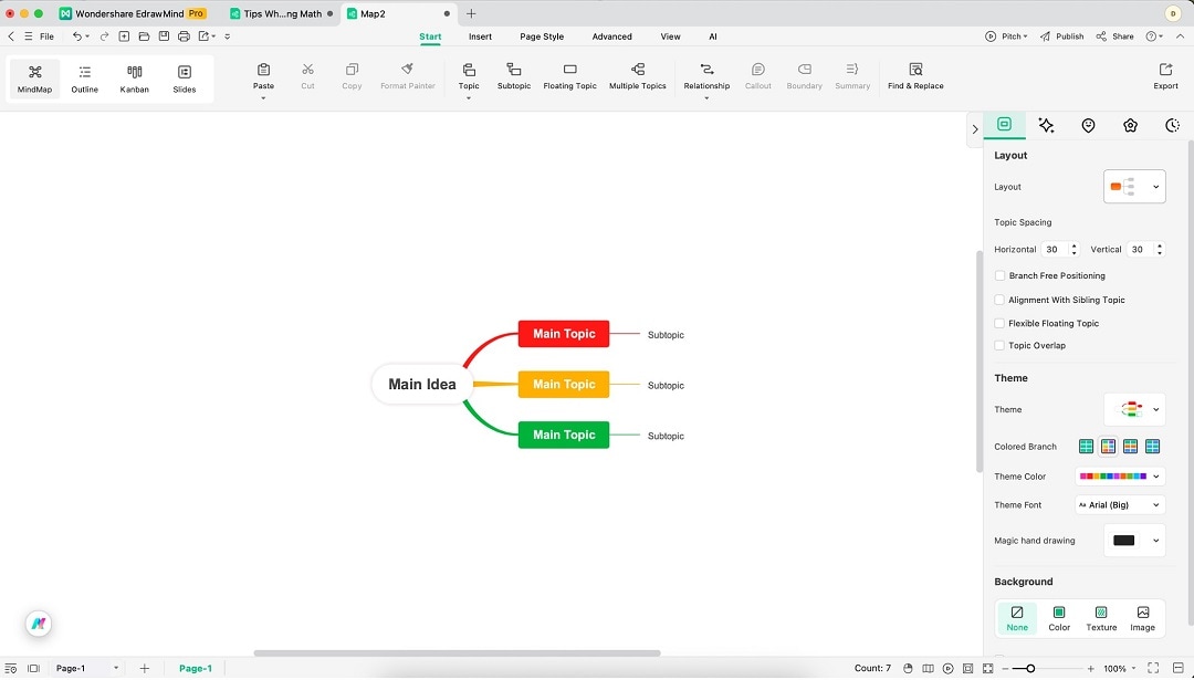edrawmind subtopics-add branches
