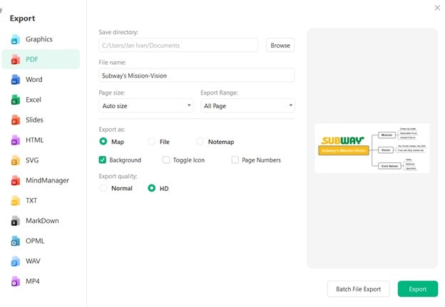 edrawmind export tools