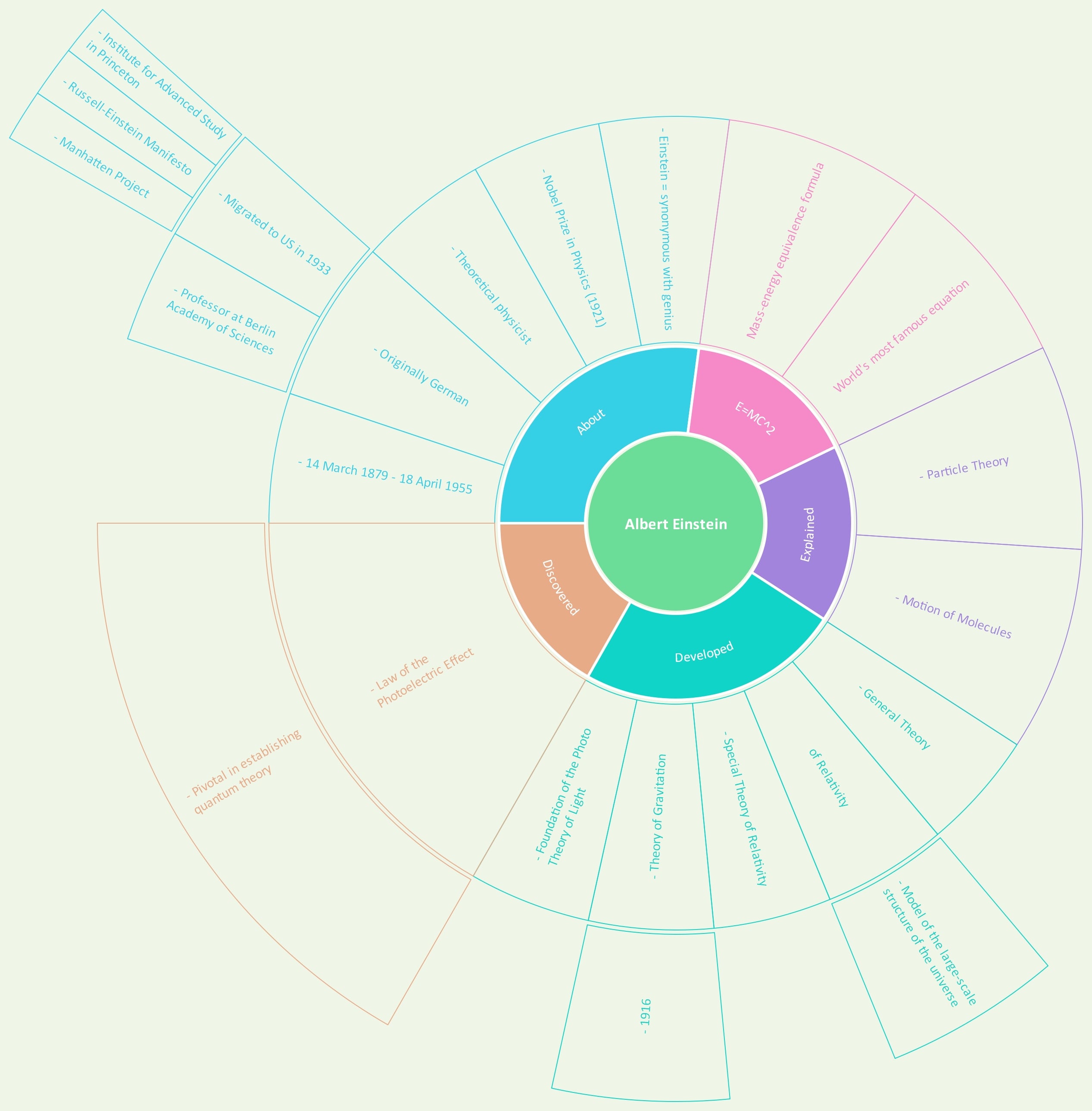 Albert Einstein Sunburst Chart-example