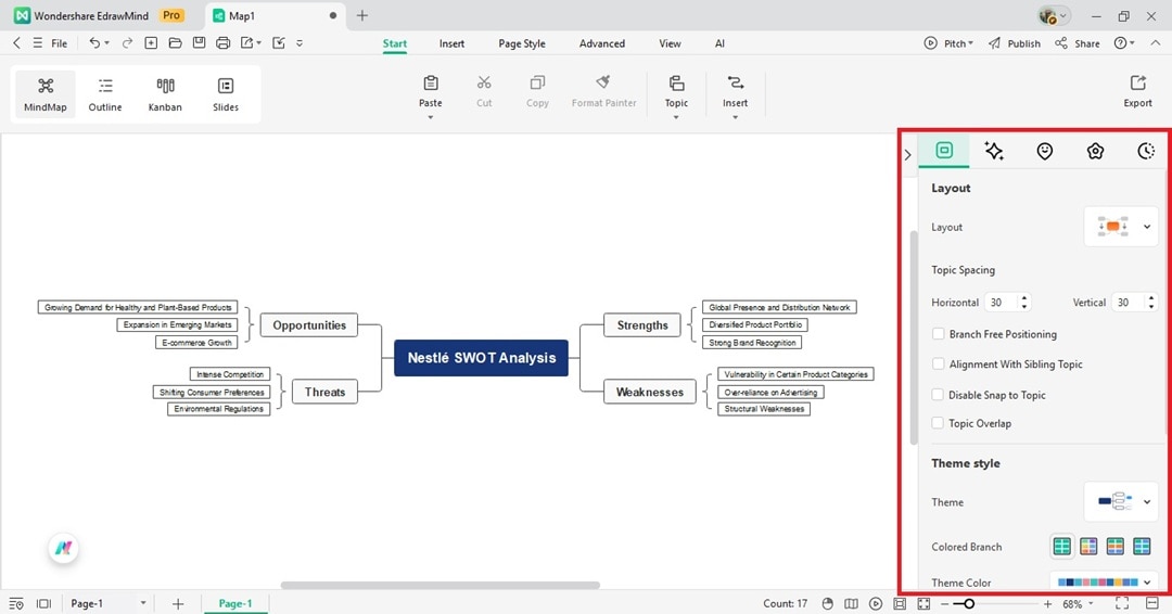 edrawmind-customize nestle swot analysis