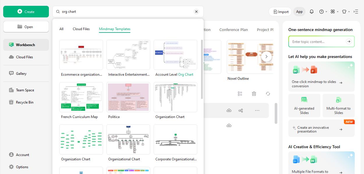 select org chart template