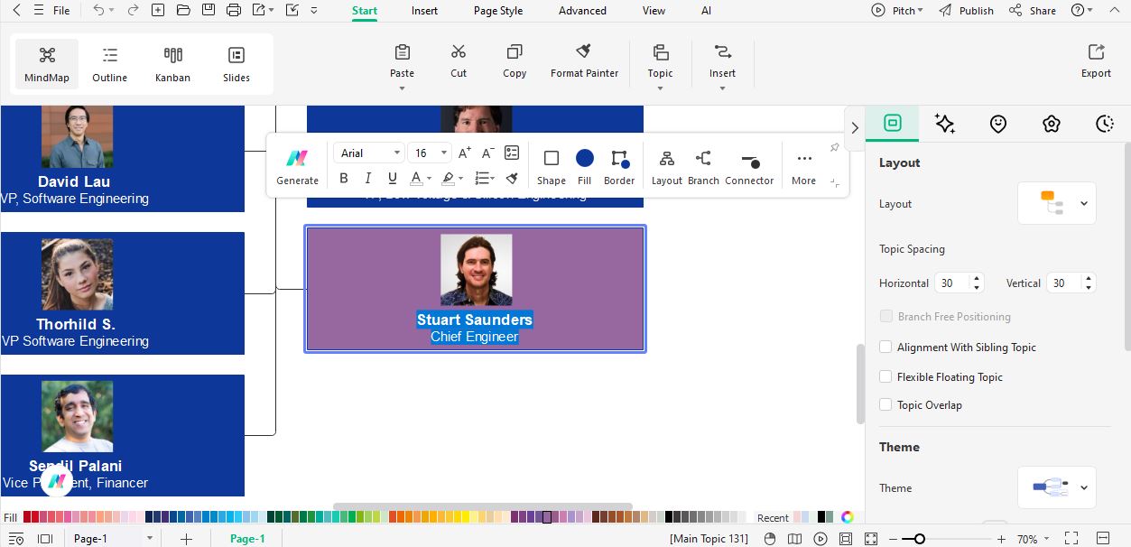 customize org chart design