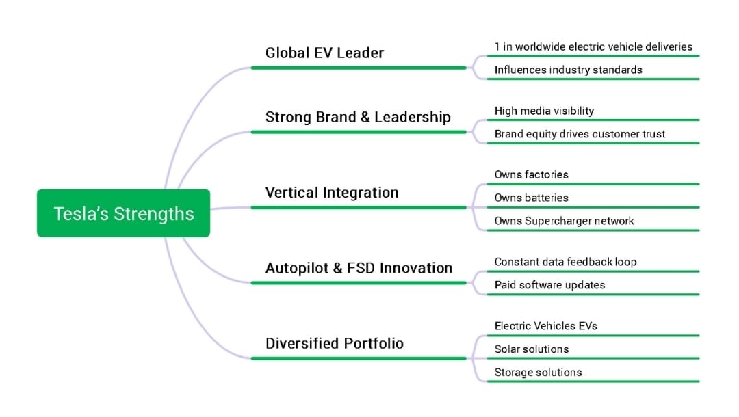 tesla strengths overview