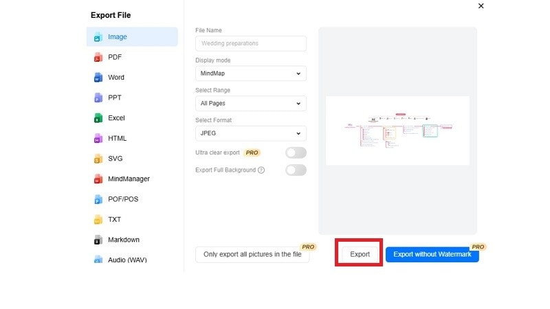 export and share