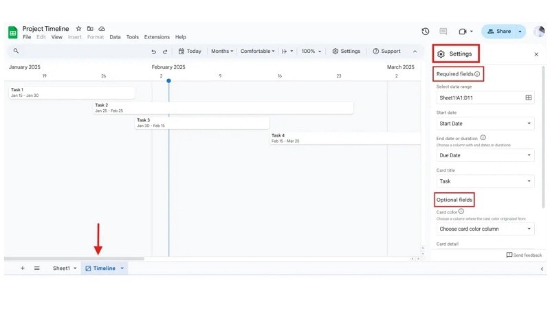 timeline view