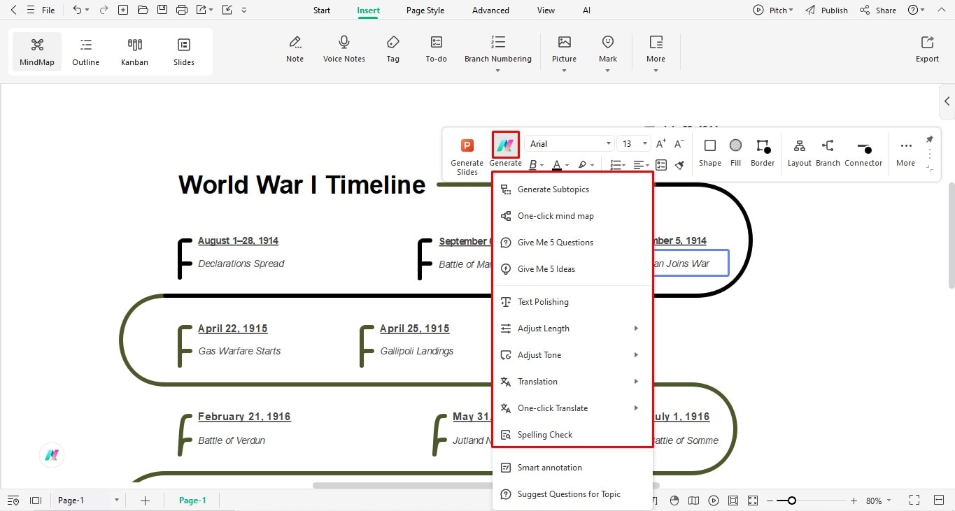 generate subtopics with edrawai edrawmind