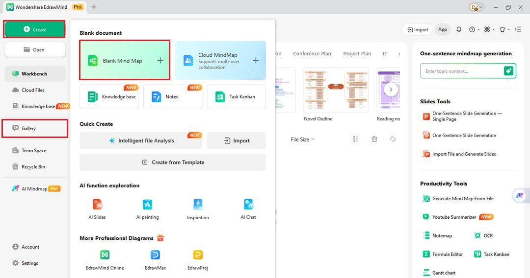 create a blank drawing in edrawmind