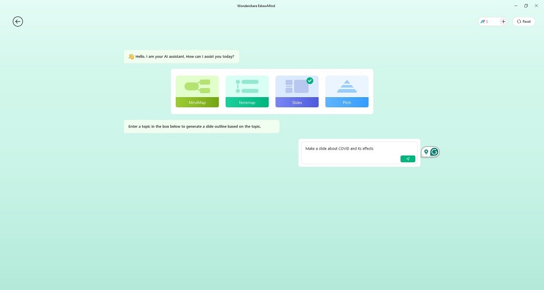 edrawmind prompt start