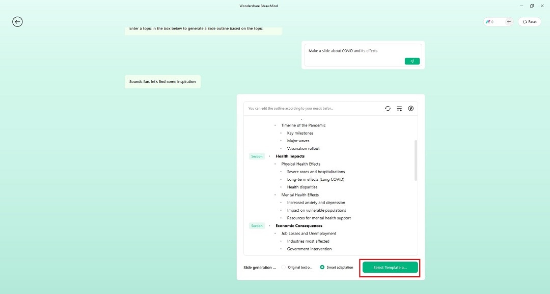 edrawmind generate outline ppt