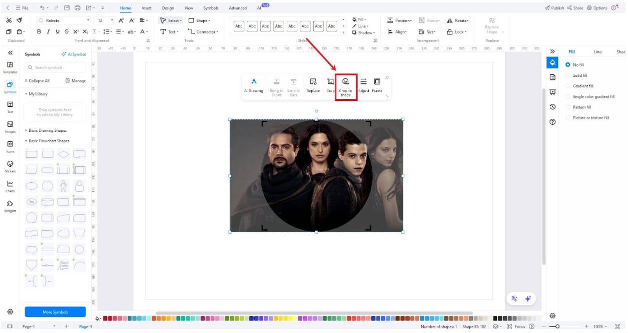 crop image to shape