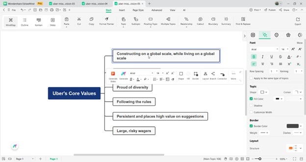 uber edrawmind interface
