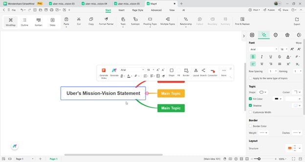 edrawmind add main topic
