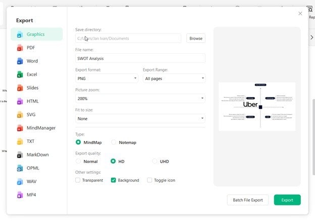 edrawmind export tools