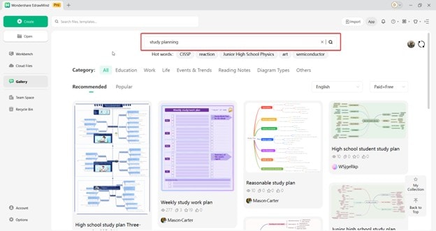 edrawmind search gallery-tutorial