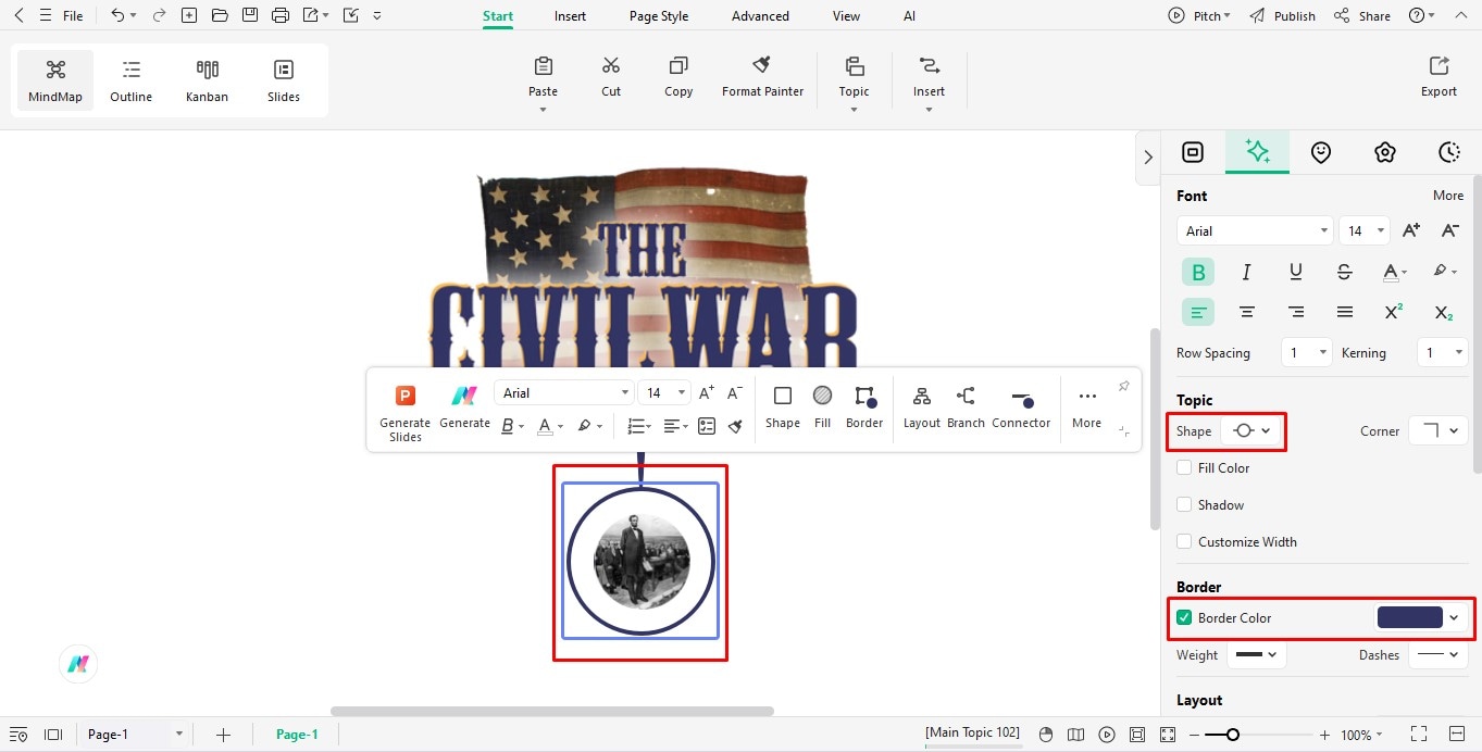 EdrawMind-edit the main topic