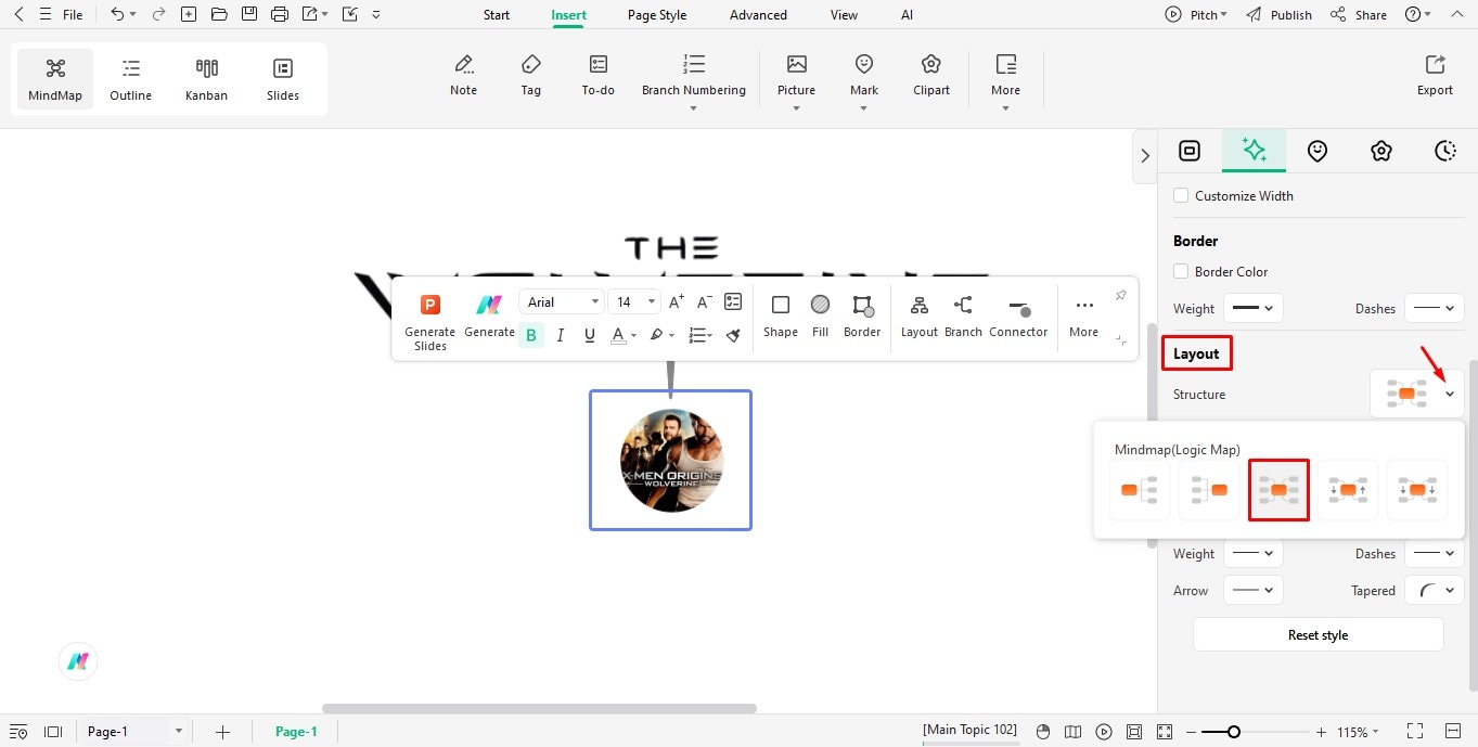 change the structure layout