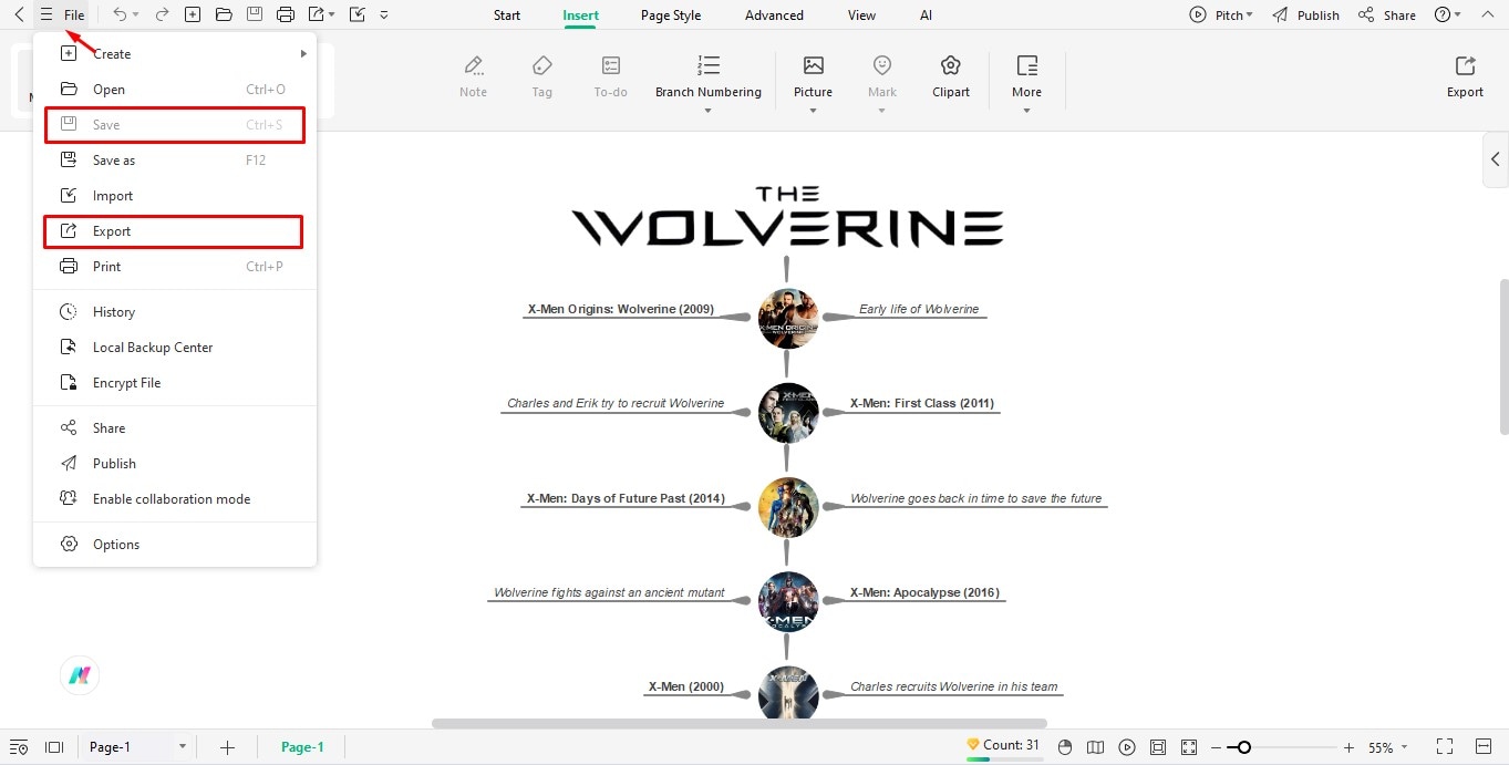export wolverine timeline