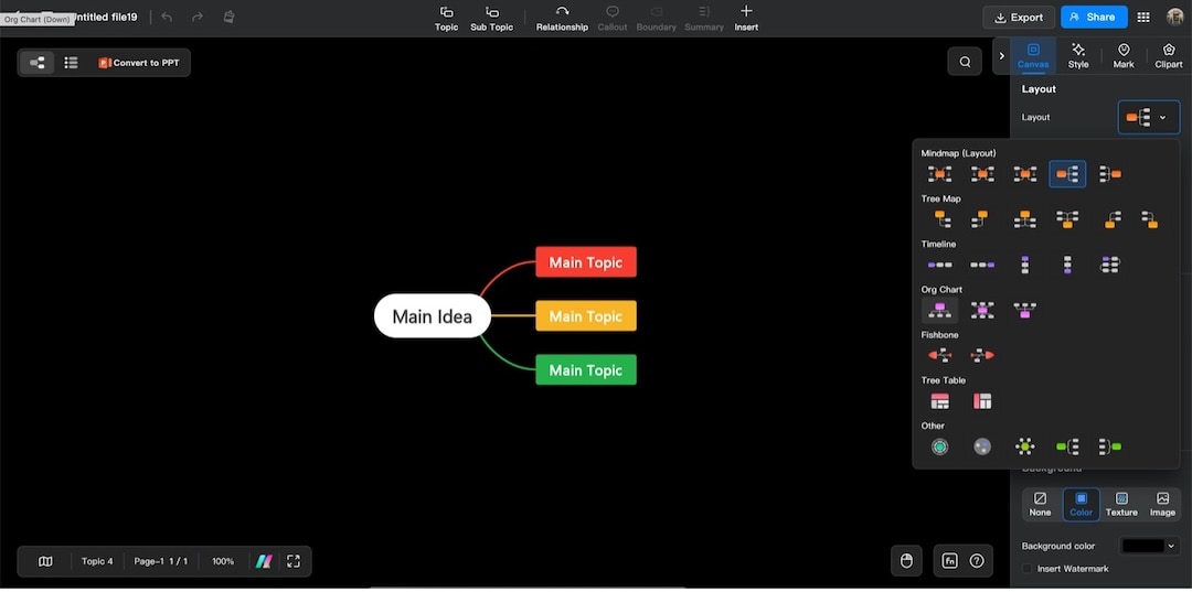 edrawmind layout tools-software interface
